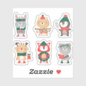Kerst stickercollectie met personages sticker (Vel)