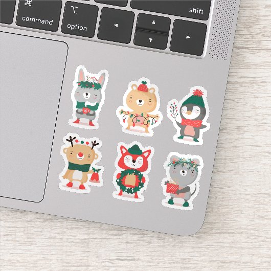 Kerst stickercollectie met personages sticker (Detail)