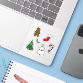 Kerst stickers (Laptop met iPhone)