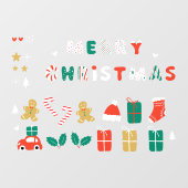 Kerst stickers aan de voorzijde van de winkel 01 (Vel)
