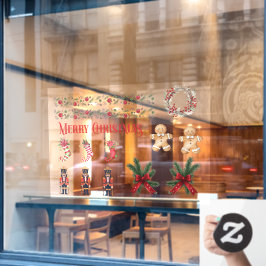 Kerst stickers aan de voorzijde van de winkel 02