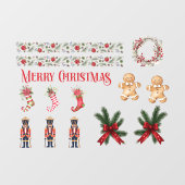 Kerst stickers aan de voorzijde van de winkel 02 (Vel)