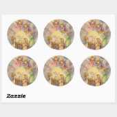 Kerst stickers/Baby Jezus Ronde Sticker (Vel)