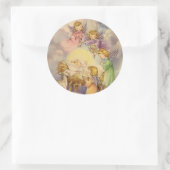Kerst stickers/Baby Jezus Ronde Sticker (Tas)