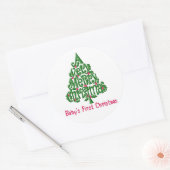 Kerst stickers/Baby's eerste Kerstmis Ronde Sticker (Envelop)