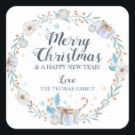 Kerst stickers Blue Christmas Labels<br><div class="desc">Kerst stickers -  Blauw Kerstcadeau Stickers.</div>