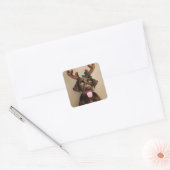 KERST STICKERS CHOCOLAAT LAB W/REINDEER HORNS (Envelop)