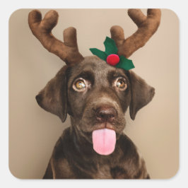 KERST STICKERS CHOCOLAAT LAB W/REINDEER HORNS