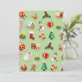 Kerst stickers Festive Pattern Feestdagenkaart (Staand voorkant)