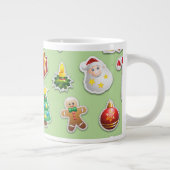 Kerst stickers Festive Pattern Grote Koffiekop (Rechts)