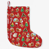 Kerst stickers Festive Pattern Kleine Kerstsok (Voorkant)