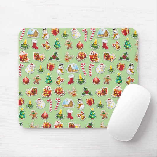 Kerst stickers Festive Pattern Muismat (Met muis)