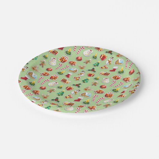 Kerst stickers Festive Pattern Papieren Bordje (Gekanteld)