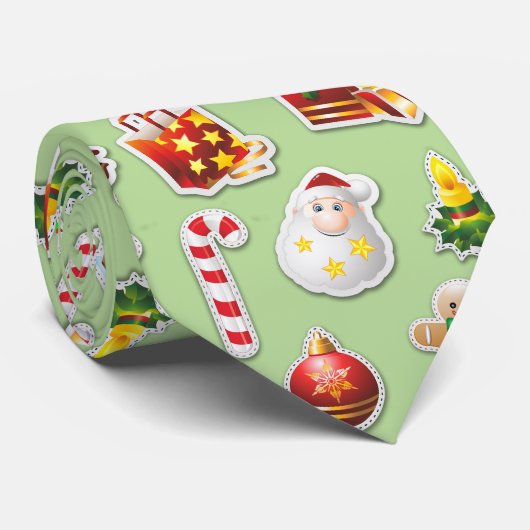 Kerst stickers Festive Pattern Stropdas (Opgerold)