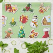 Kerst stickers Festive Pattern Theedoek (Gevouwen)