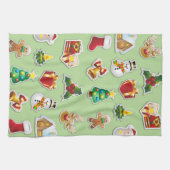 Kerst stickers Festive Pattern Theedoek (Horizontaal)