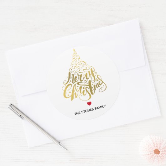 Kerst stickers / gouden kerstlabels (Envelop)