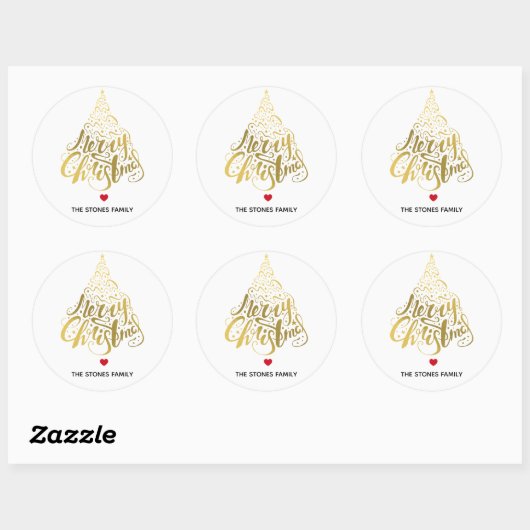 Kerst stickers / gouden kerstlabels (Vel)