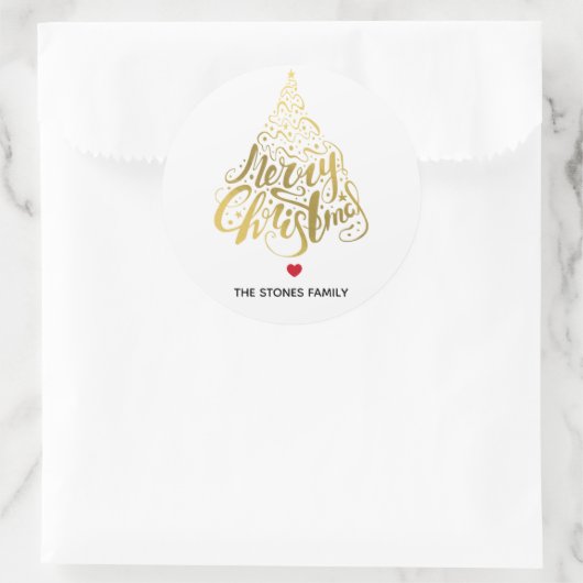 Kerst stickers / gouden kerstlabels (Tas)
