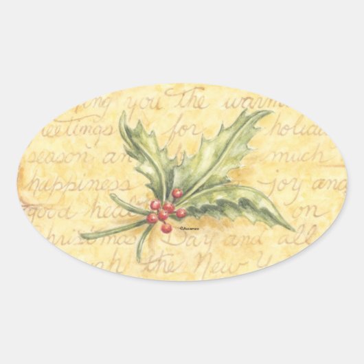 Kerst stickers Holly Leaves (Voorkant)