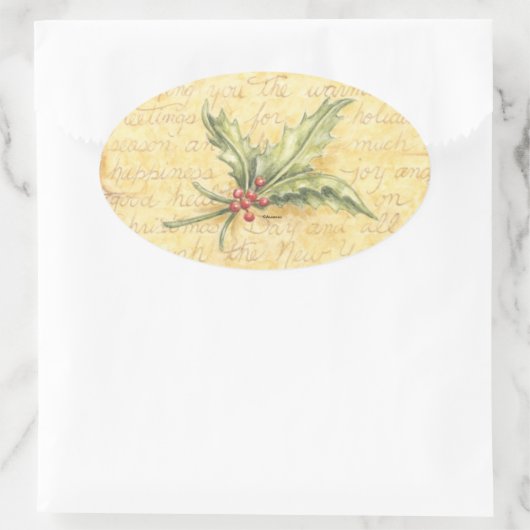 Kerst stickers Holly Leaves (Tas)