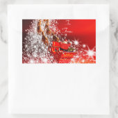 Kerst stickers/Kerstman en rendier Rechthoekige Sticker (Tas)