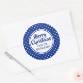 Kerst stickers met blauwe pokstippen (Envelop)