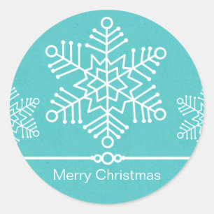 Kerst stickers met fijne sneeuwvlokken
