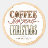 Kerst stickers met glanzende koffie (Voorkant)