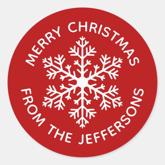 Kerst stickers met rode sneeuwvlokken (Voorkant)