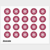 Kerst stickers met rode sneeuwvlokken (Vel)