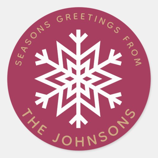 Kerst stickers met rode sneeuwvlokken (Voorkant)