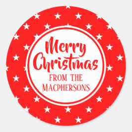 Kerst stickers met rode sterren