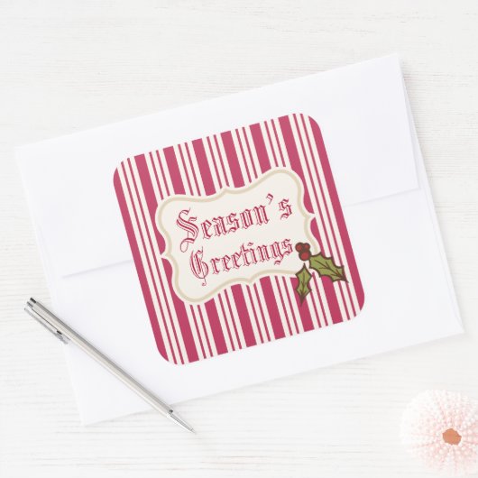Kerst stickers met seizoensgroeten (Envelop)