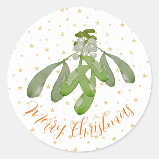 Kerst stickers Oorspronkelijke Waterverf Mistletoe (Voorkant)