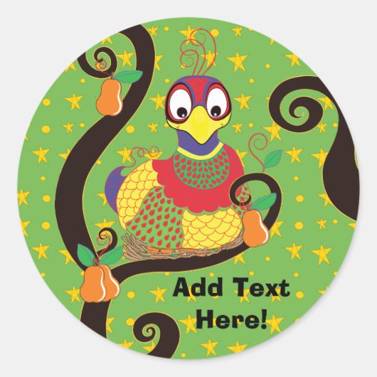 Kerst stickers. Personaliseren Ronde Sticker (Voorkant)