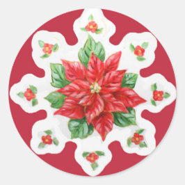 Kerst stickers Poinsettia