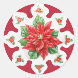 Kerst stickers Poinsettia