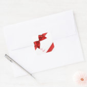Kerst stickers/rode bogen vierkante sticker (Envelop)