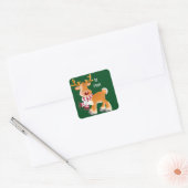 Kerst stickers/Rudolph Vierkante Sticker (Envelop)