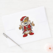 Kerst stickers/Santa Beer Ronde Sticker (Envelop)