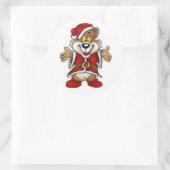 Kerst stickers/Santa Beer Ronde Sticker (Tas)