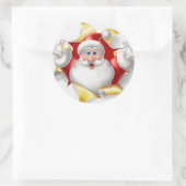 Kerst stickers/Santa Ronde Sticker (Tas)