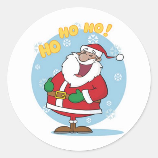 Kerst stickers/Santa Ronde Sticker (Voorkant)