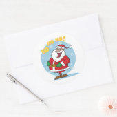 Kerst stickers/Santa Ronde Sticker (Envelop)