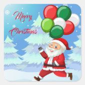 Kerst stickers-Santa Vierkante Sticker (Voorkant)