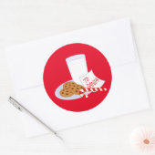 Kerst stickers/Santa's Milk en Cookies Ronde Sticker (Envelop)