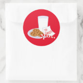 Kerst stickers/Santa's Milk en Cookies Ronde Sticker (Tas)