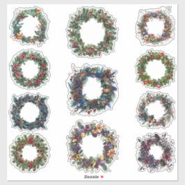 Kerst stickers set | Gotisch, heidens, noordse yul