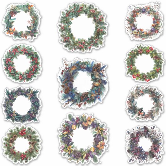 Kerst stickers set | Gotisch, heidens, noordse yul (Voorkant)